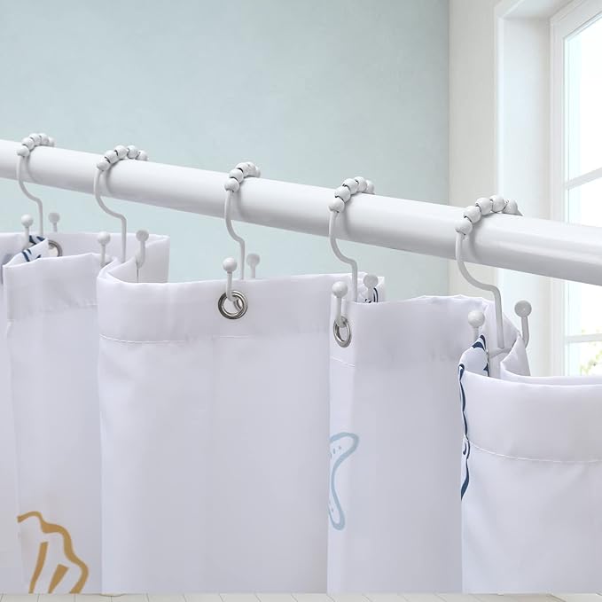 Shower Curtain Hooks, Goowin Shower Curtain Rings, Stainless Steel Shower - Image 2