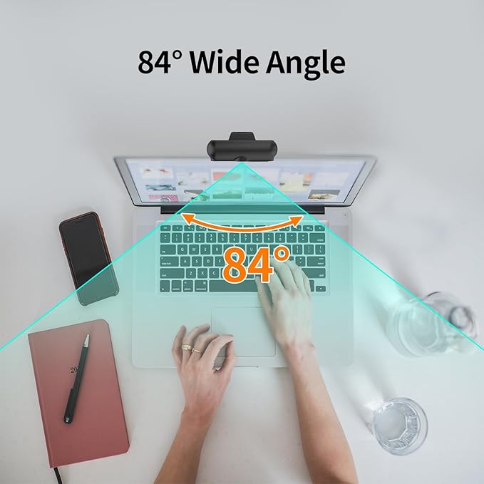 2K Windows Hello Webcam, Windows Hello Facial Recognition, 2K Camera Auto Light - Image 5