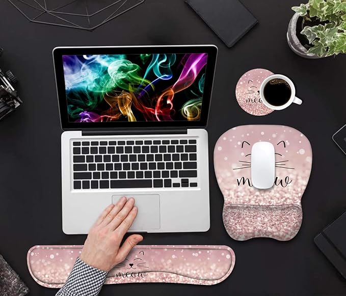 Ergonomic Mouse Pad Wrist Support and Keyboard Wrist Rest Set - Image 4