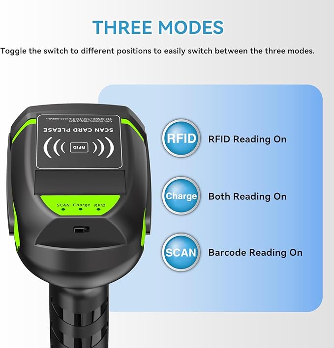 Alacrity Wireless Charging 1D 2D Barcode Scanner, UHF RFID Tags Reader - Image 3