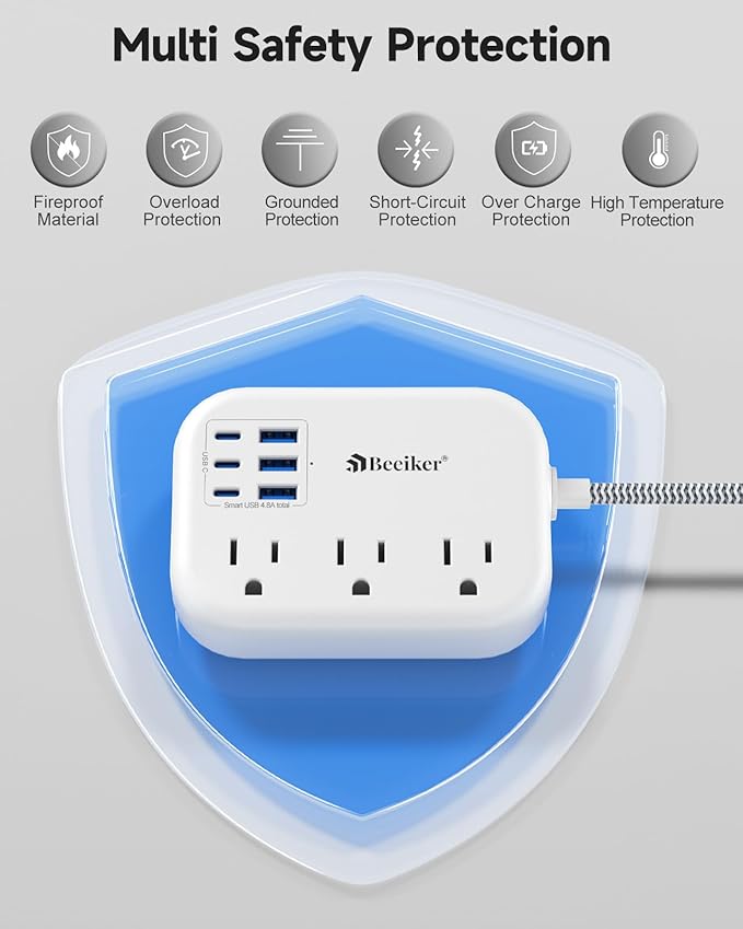 6 USB Power Strip- Travel Power Strip - Image 6
