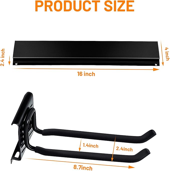 Wallmaster Garage Storage Organization Wall Mount, Garden Tool Rack Organizer - Image 4
