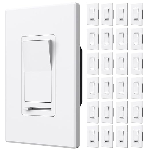 Amico 24 Pack Dimmer Light Switch, Single-Pole or 3-Way Slide Dimmer Switches by Amico
