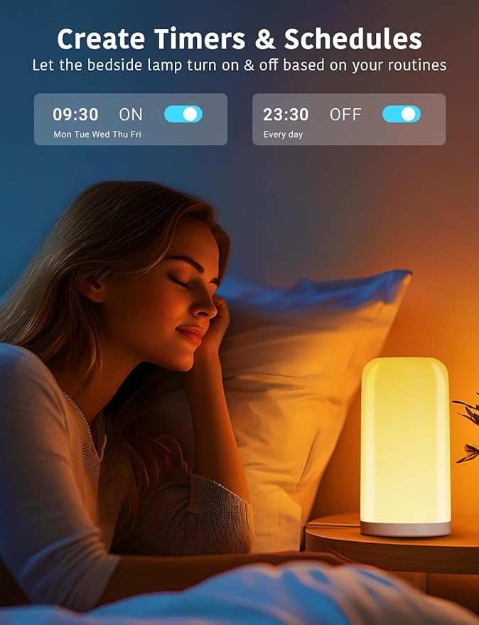 DAYBETTER BGRIC Smart Bedside Lamps, Touch Lamps - Image 6