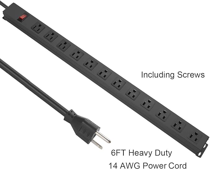 Metal Wall Mount Power Strip, Mountable Power Outlet - Image 4