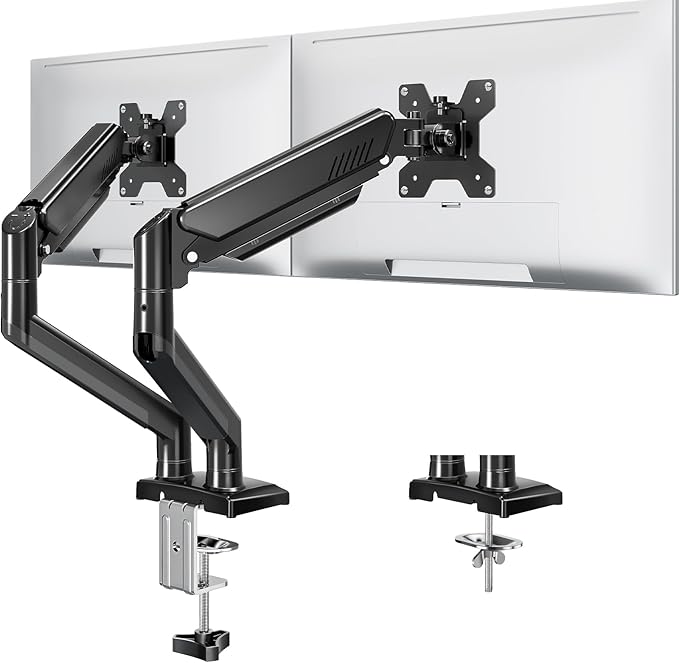Dual Monitor Stand fits up to 32 inch, 4.4-22 lbs Computer Screens, Dual by MOUNTUP