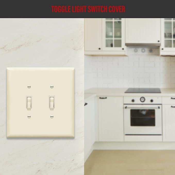 ENERLITES Jumbo Double Toggle Switch Cover, Two Gang Light Switch Wall Plate - Image 5