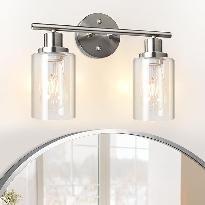 Unicozin 2 Light Vanity Lights, Brushed Nickel Wall Sconce Light - Image 8