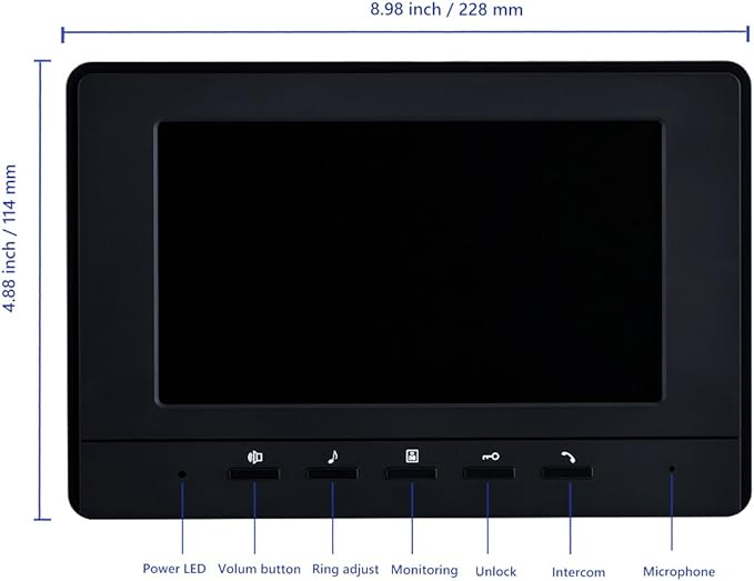 AMOCAM Wired Video Intercom System, 7 Inches Video Doorbell Door Phone System - Image 5