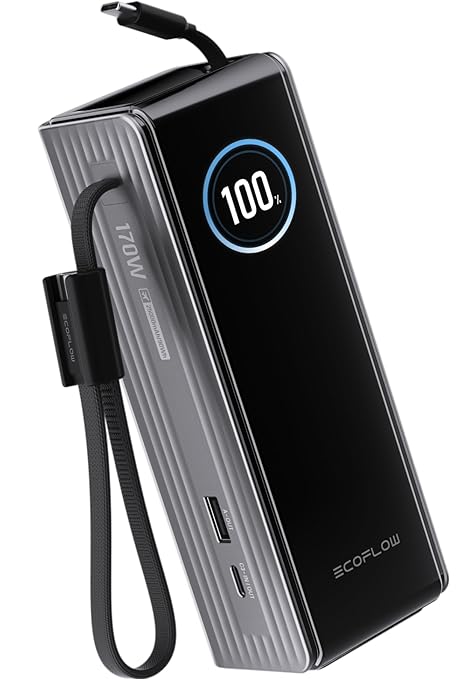 EF ECOFLOW Rapid Power Bank, 100W Built-in and Retractable Cables, Portable by EFECOFLOW