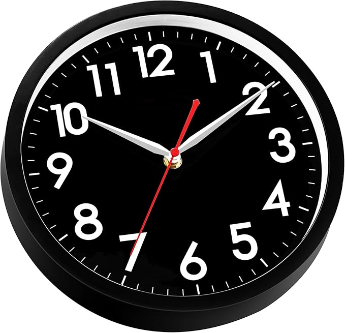 AKCISOT Wall ClockModern Black Silent Non Ticking Wall Clocks Battery Operated - Image 4