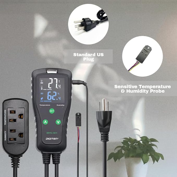 DIGITEN DHTC-1011 Temperature and Humidity Controller Outlet Plug in Thermostat - Image 5
