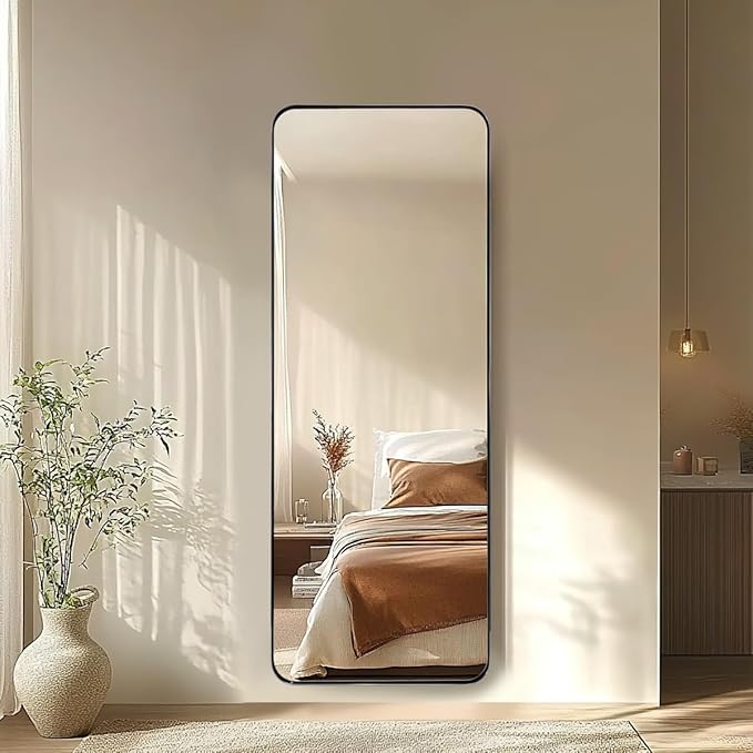 ANDY STAR 18" x 48" Full Length Wall Mirror, Large Polished Chrome Mirror by ANDYSTAR