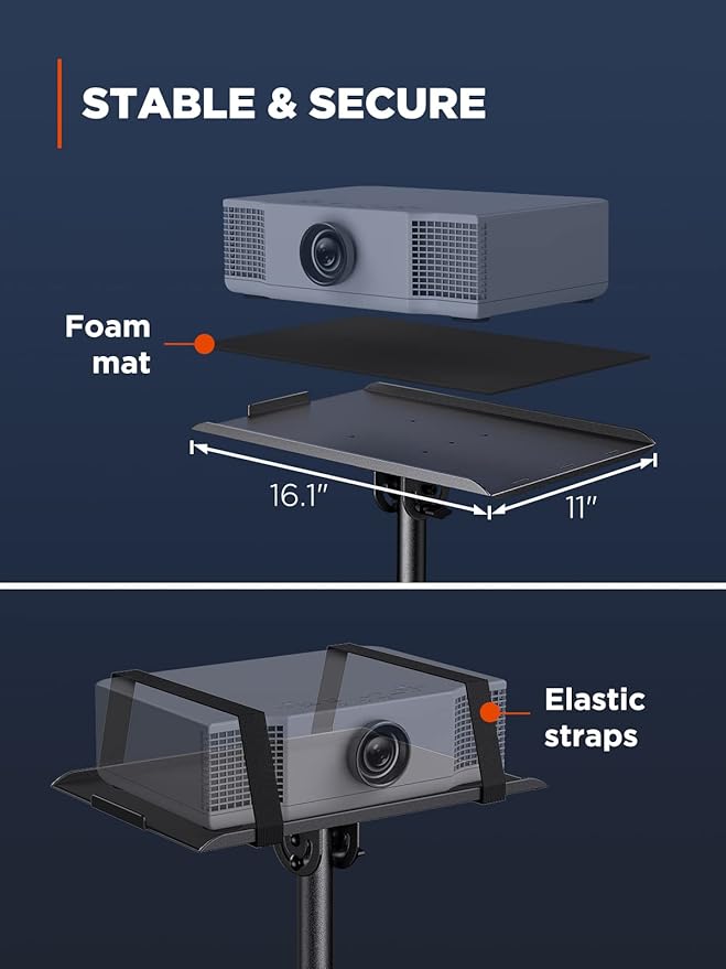 AMADA HOMEFURNISHING Foldable Projector Tripod, Adjustable Height 25-63 Inch - Image 7