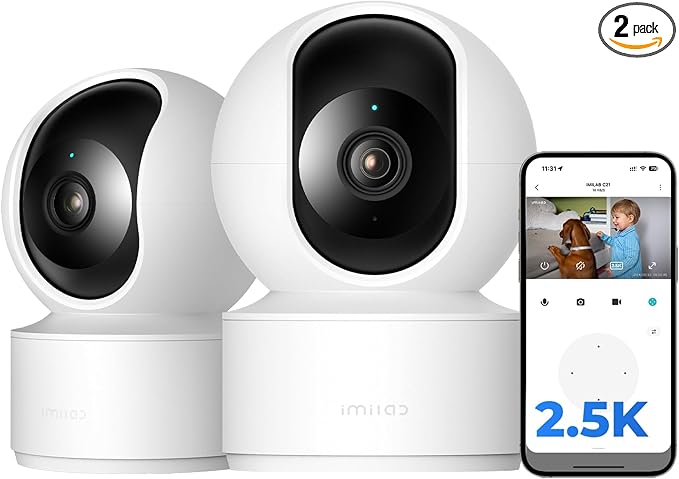 IMILAB C21 2 Pack 2.5K Security Camera Indoor, Room Camera by IMILAB