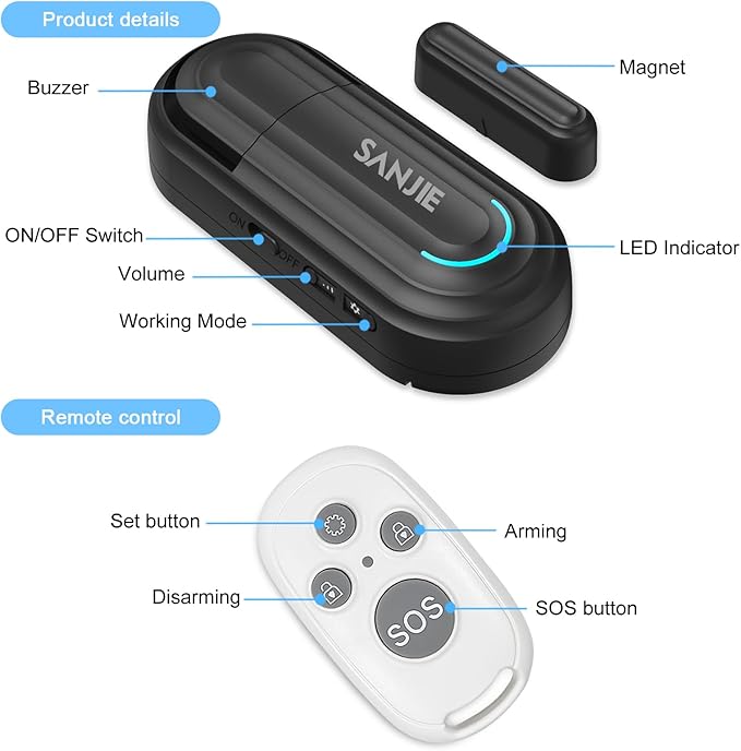Pool Door Alarms for Home Security Loud, 0-120 Db Volume Ajustable - Image 9