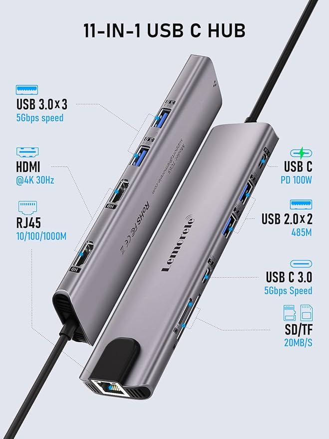 Aluminum Docking Station USB-C Hub - Image 3