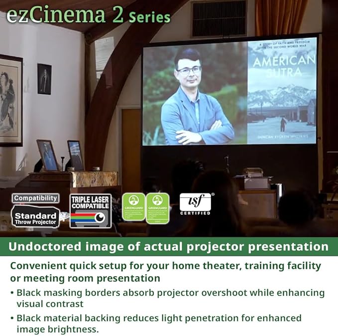 Elite Screens ezCinema 2 Projector Screen, 84-inch 16:9, Manual Floor Pull Up - Image 2