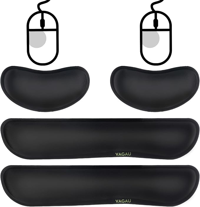 VAGAU Premium Keyboard Wrist Rest and Mouse Pad Wrist Support, Ergonomic Memory by VAGAU