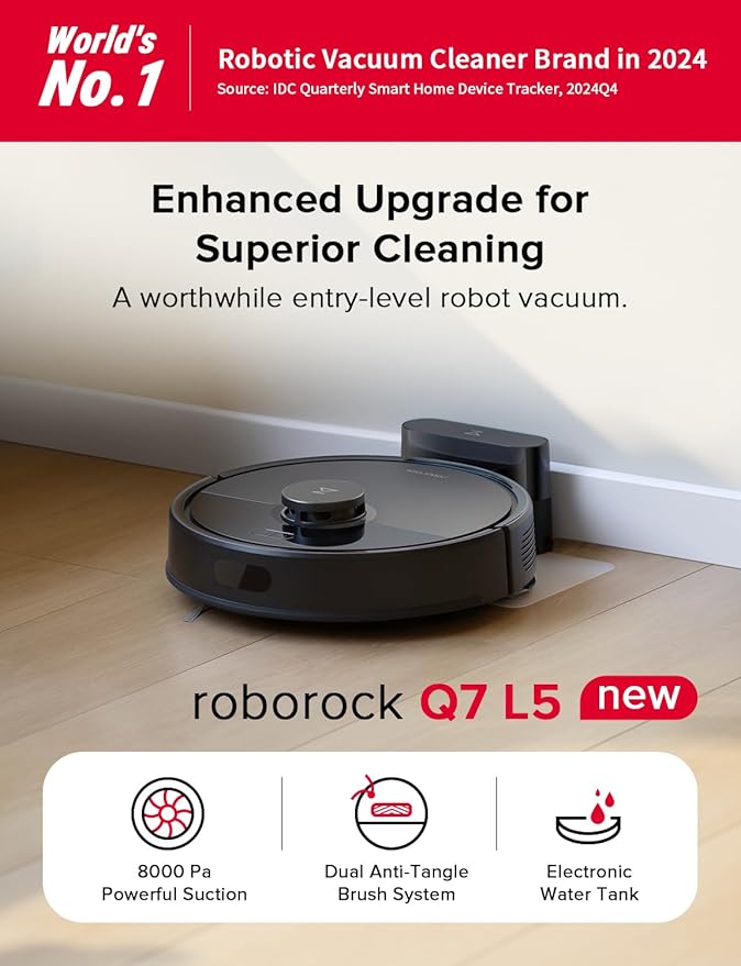 roborock Q7 L5 Robot Vacuum and Mop Combo, 000Pa Suction, Upgraded from Q5 Pro - Image 2