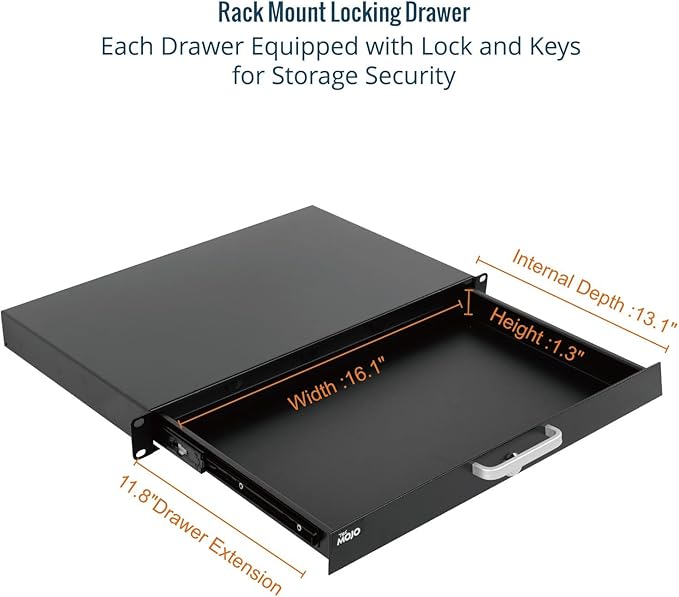 Tecmojo 1U Rack Drawer, Rack Mount Drawer - Image 3