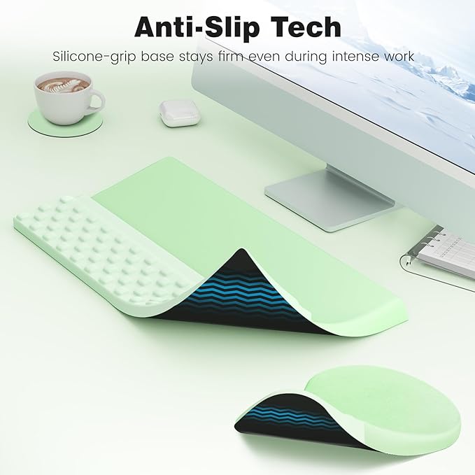 Ospelelf Ergonomic Mouse Pad and Keyboard Stand Wrist Rest Set, Memory Foam - Image 5