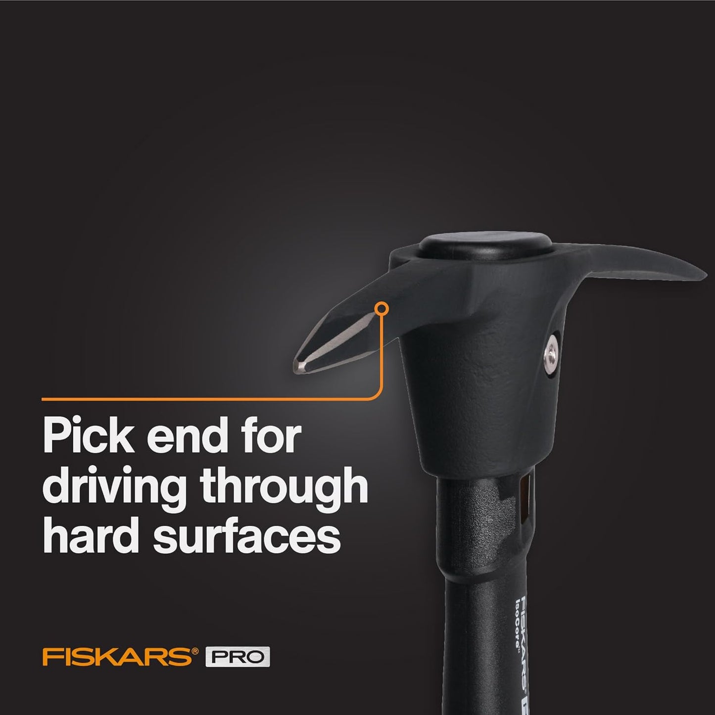 Fiskars Pro IsoCore 14" 2-in-1 Pickaxe & Hoe, Shock Reduction, 1.5 lb