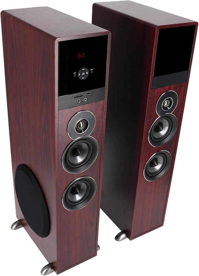 Rockville TM80C Powered Home Theater Tower Speaker System, Cherry Wood by Rockville
