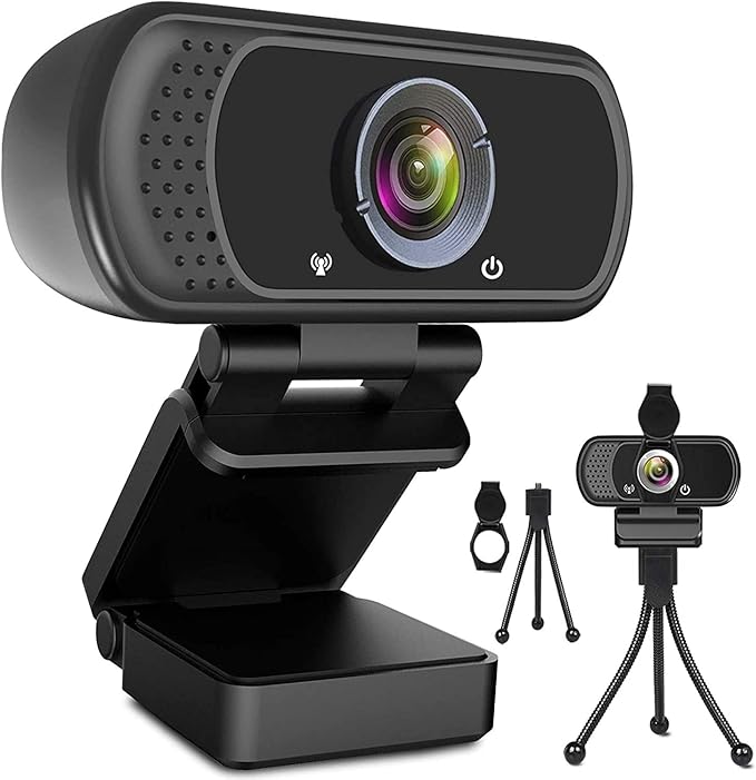 ToLuLu 1080P Webcam with Microphone, HD Webcam Web Camera with Tripod Stand by ToLuLu
