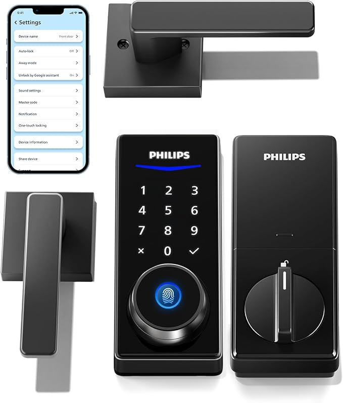 Philips Smart Lock with Handles, Keyless Entry Door Lock Set, Smart Door Lock by Philips