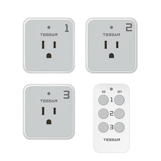Remote Control Outlet Plug, TESSAN Wireless Light Switch Kit Indoor by TESSAN