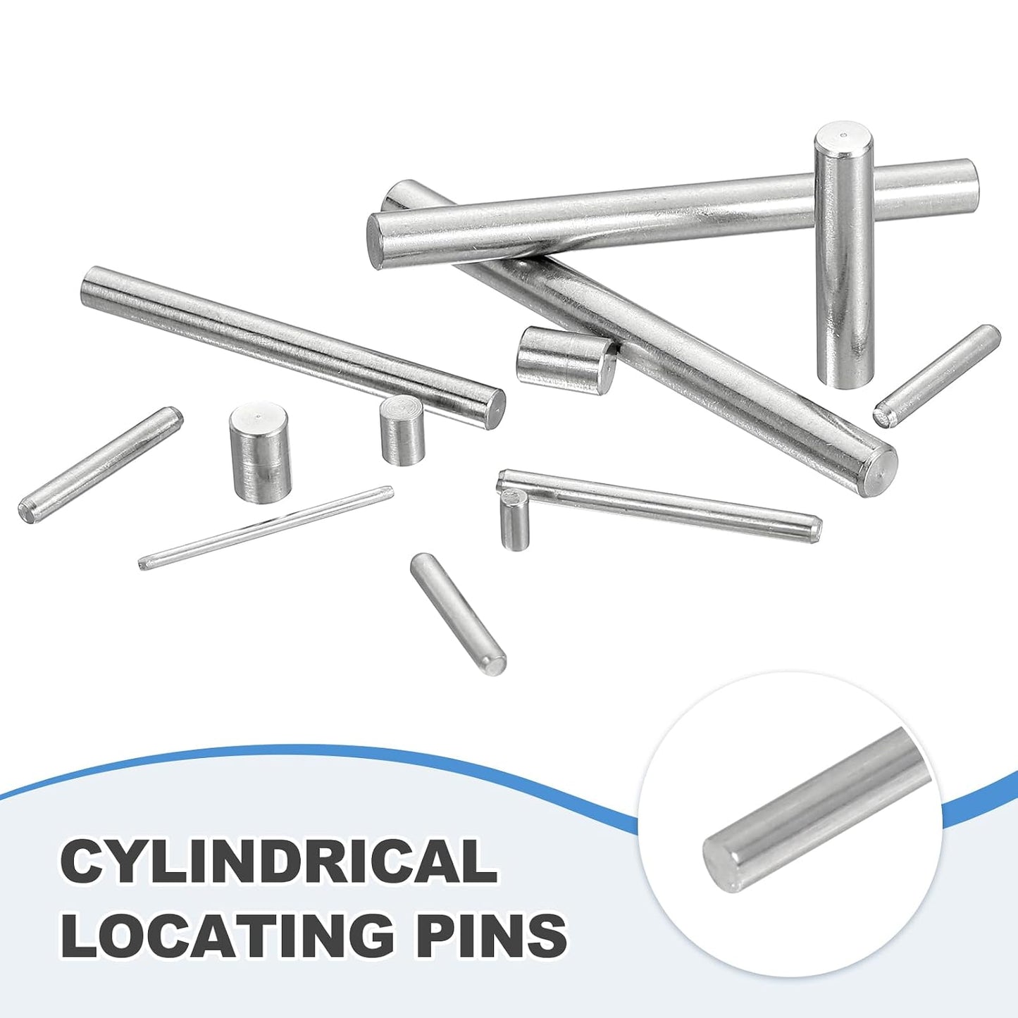MECCANIXITY 110Pcs Dowel Pin 1mm x 25mm Shelf Support Pin 304 Stainless Steel Shelf Pegs for Shelves Cabinets Furniture Nickel Plated, Silver Tone Plated, Silver Tone