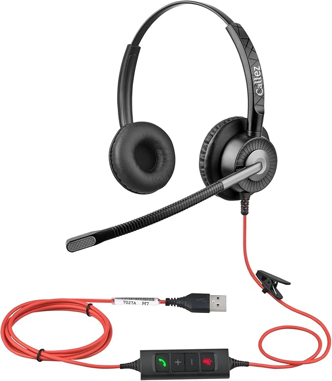 Callez USB Headset with ENC Dual Mic Noise Cancelling by Callez