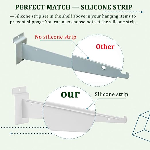 AYAYGD 10 Inch Slat Wall Knife Shelf Bracket, 10 Pack Heavy Duty Slatwall - Image 4
