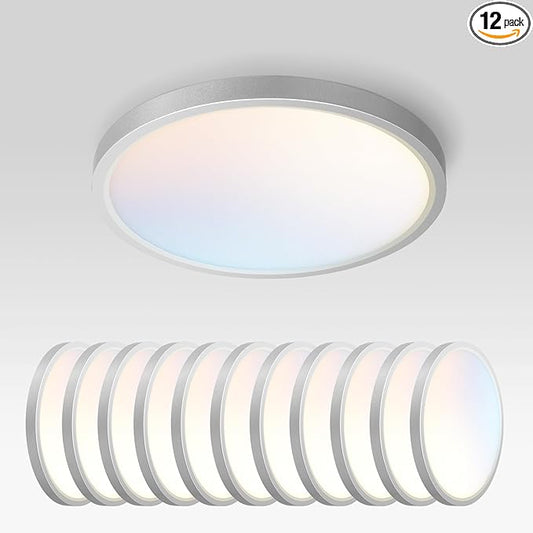 ASD LED 9" Round Flush Mount Ceiling Light Fixture, Low Profile Surface by ASDLightingCorporation