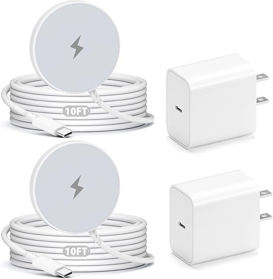 Magnetic Charger for iPhone 17 16e, 10FT 2Pack Fast Charge for Apple MagSafe by Unknown