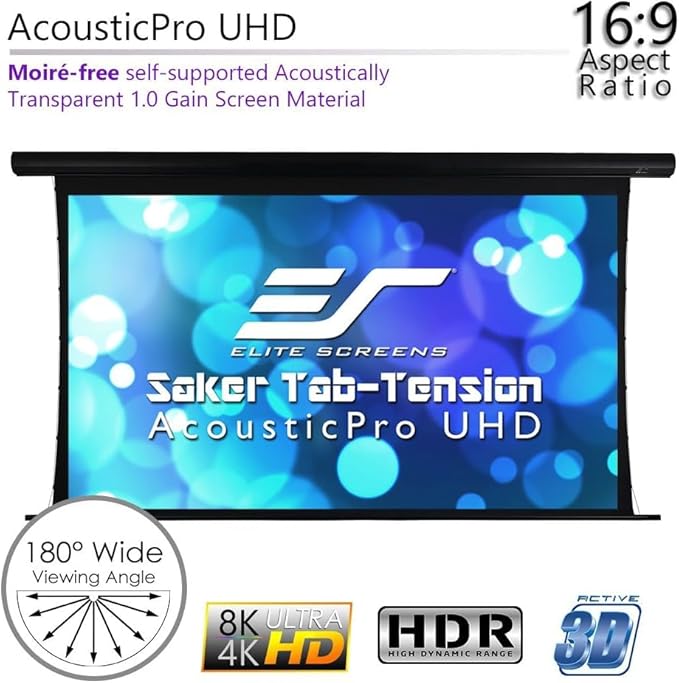 Elite Screens Saker Tab-Tension AcousticProUHD RC1 Kit, Acoustically Sound - Image 5