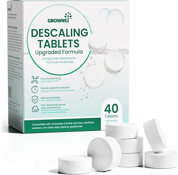 GROWNSY Descaling Tablets for Bottle Warmer & Sterilizer, Daily Essential by GROWNSY