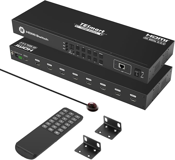 TESmart 8×1 HDMI Switch 8 in 1 Out 4K @ 60Hz HDCP by TESmart