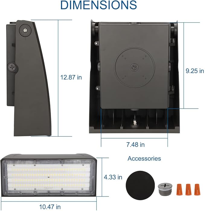 DAKASON 100W LED Wall Pack, Dusk-to-Dawn Photocell, Adjustable Head, Full - Image 6