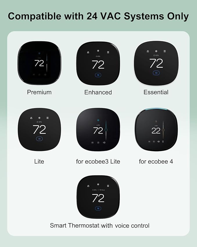 WUKUR Power Extender Kit for ecobee Smart Thermostat Premium, C-Wire Adapter - Image 2