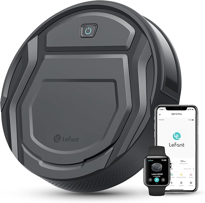 Lefant M210P Robot Vacuum Cleaner, 4000pa Suction, 200 Mins Runtime, Super Thin by Lefant