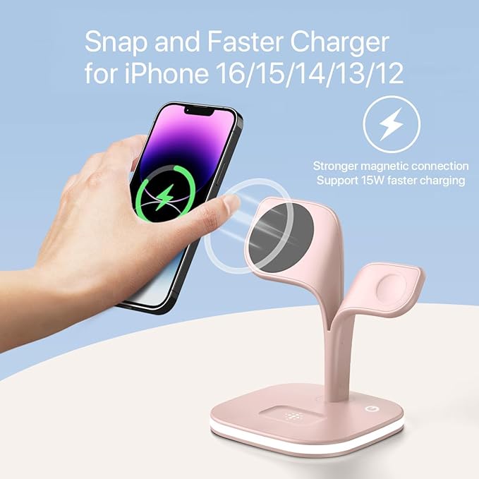 EXW Magnetic Charging Station, 5 in 1 Faster Mag-Safe Wireless Charger Stand - Image 2
