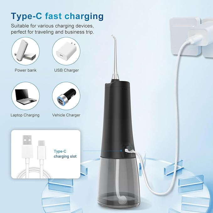 JNGOODS Cordless Water Dental Flosser Oral irrigator, JNGOODS 300ml - Image 5