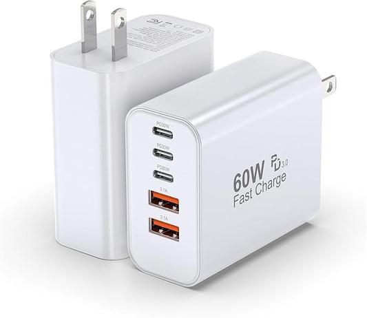 USB C Charger Block, iPhone Charger QC Multiport PD Adapter Chargers, Type C by TZBAY