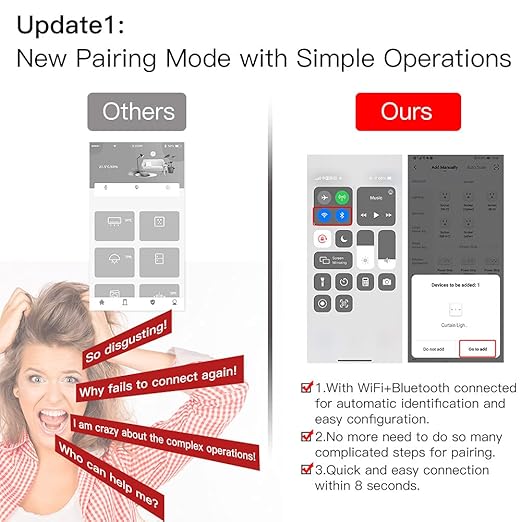 MOES 2.4GHz WiFi RF Smart Curtain Light Touch Switch Glass Panel Backlight - Image 2