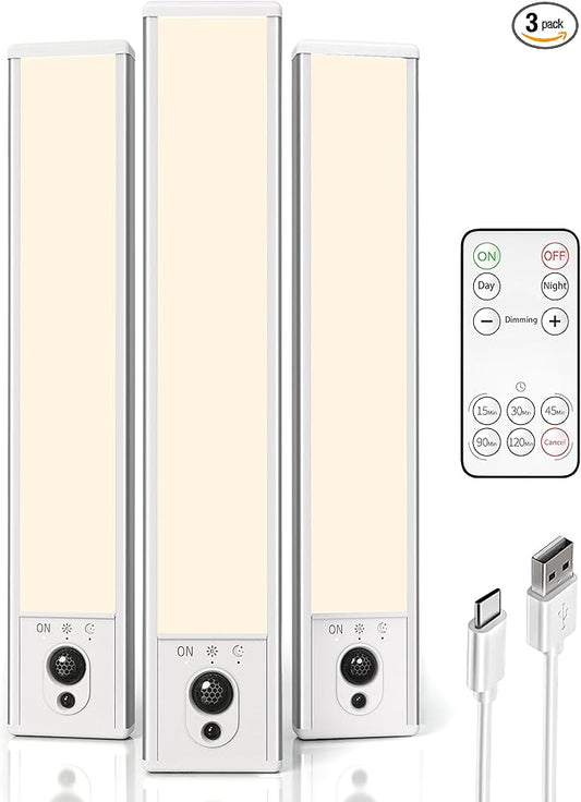 EZVALO 3 Pack Under Cabinet Lighting, Rechargeable Motion Sensor Light by EZVALO