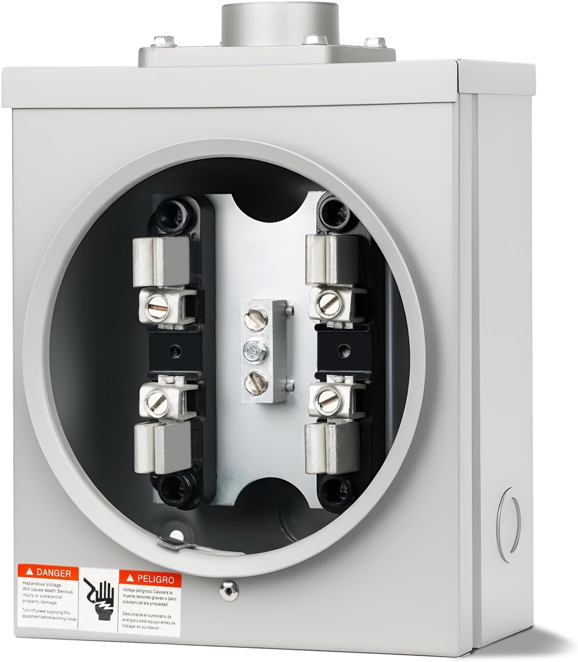 100 Amp Meter Socket, 4 Jaw Meter Base, 600V 3 Wire Ring Type,