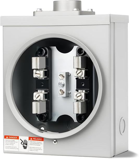 100 Amp Meter Socket, 4 Jaw Meter Base, 600V 3 Wire Ring Type, by JINDOUZI