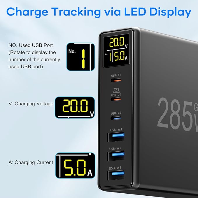 YSYFAD 6 Port USB C Charging Station - Image 2